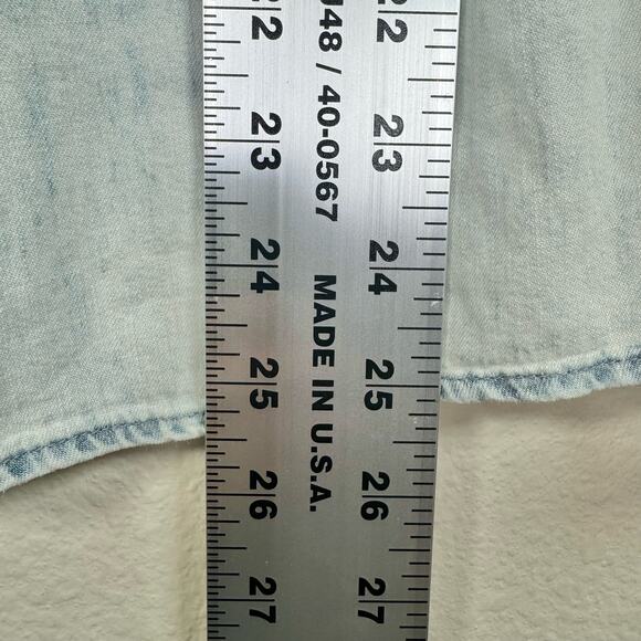 Rails Ruthie Light Acid Wash Button Down Ruffle Shirt Large - Picture 10 of 12